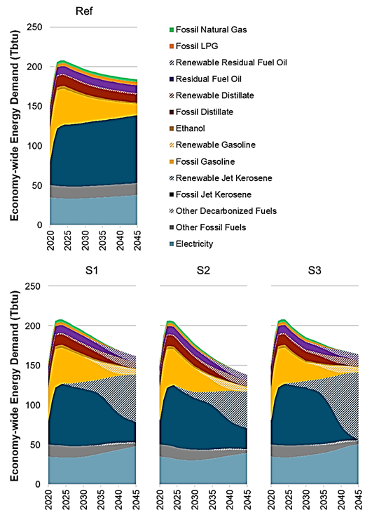 economy wide energy demand by fuel type.