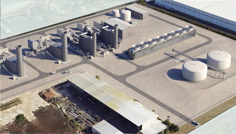 Illustrative Rendering of a 500 MG fuel flexible combined cycle power plant (JERA)